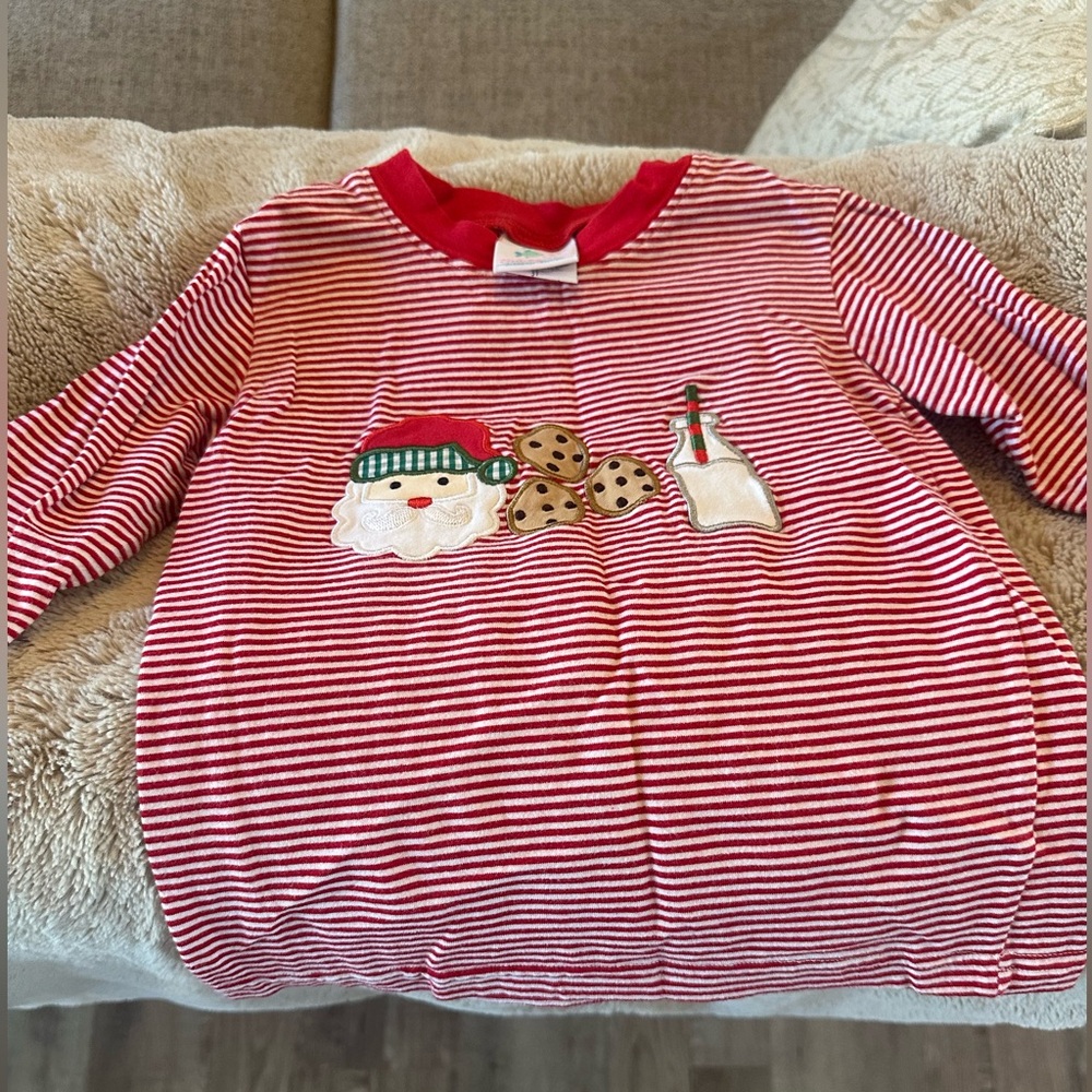 Red Striped Christmas Baby T-shirt
